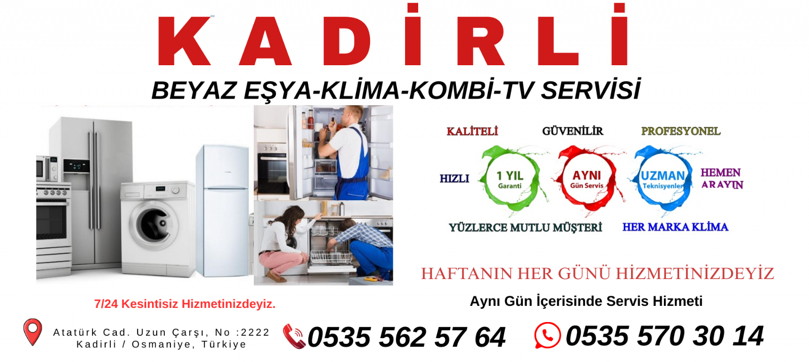 Kadirli Beyaz Eşya Servisi